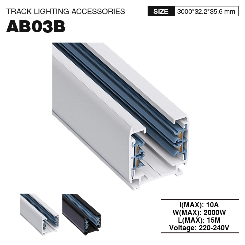 Binario Trifase 3000mm Bianco TRA001-AB03B Kosoom-Accessori--01
