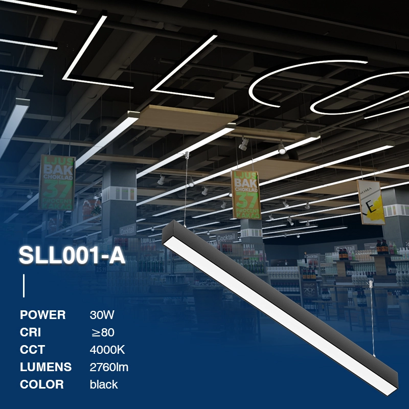L1703N –30W 4000K 110˚N/B Ra80 Black– Linear Light-Linear Light Supermarket-SLL001-A-02
