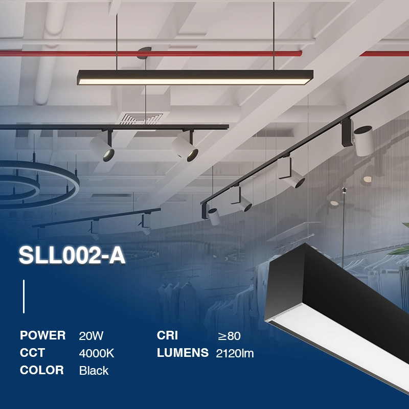L1301N –20W 4000K 110˚N/B Ra80 Black– LED Linear Lights