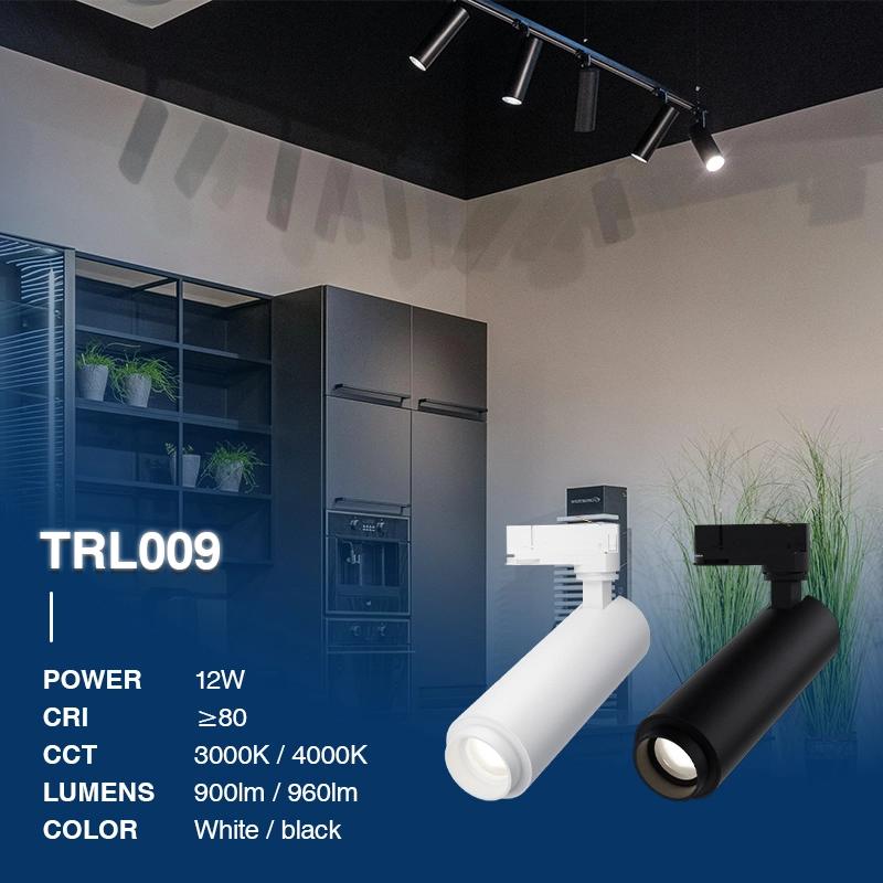 T0902N – 12W 3000K 24˚N/B Ra80 Swart – Track Light LED-Retail Store Lighting--02