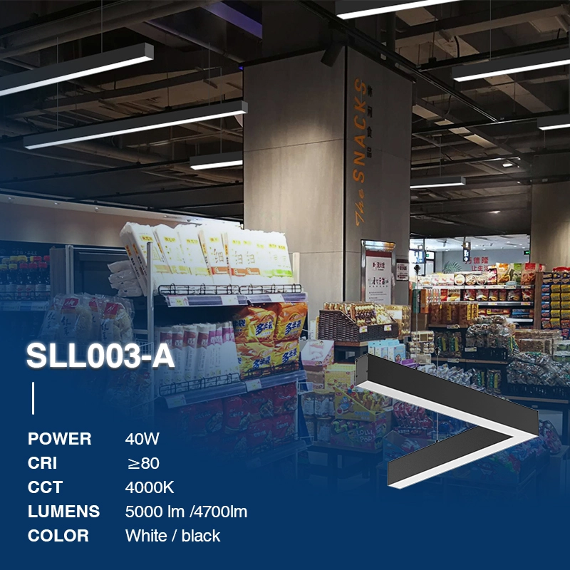 L0211N–40W 4000K 110˚N/B Ra80 Black– Linear Lights-Supermarket Lighting -SLL003-A-02