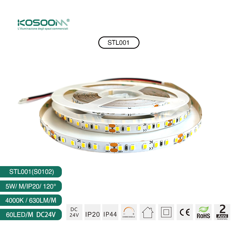 SMD 2835 4000K Ra80 IP20 5W/m 60LED/M LED ljós Strip-Cuttable Led Light Strips--S0102