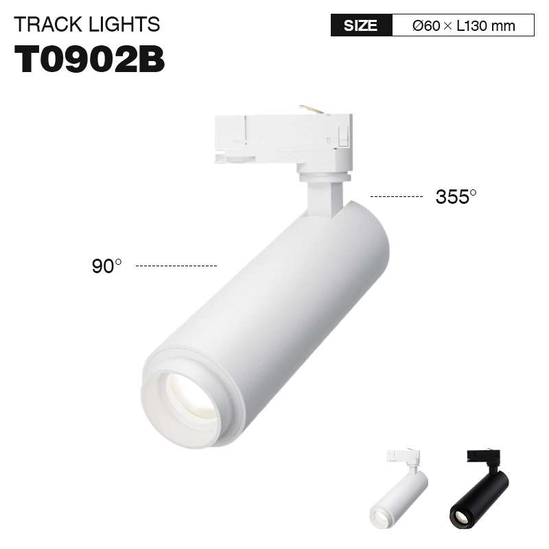 T0902B – 12W 3000K 24˚N/B Ra80 Wyt – Spoarljocht LED-LED Winkelljochten--T0902B