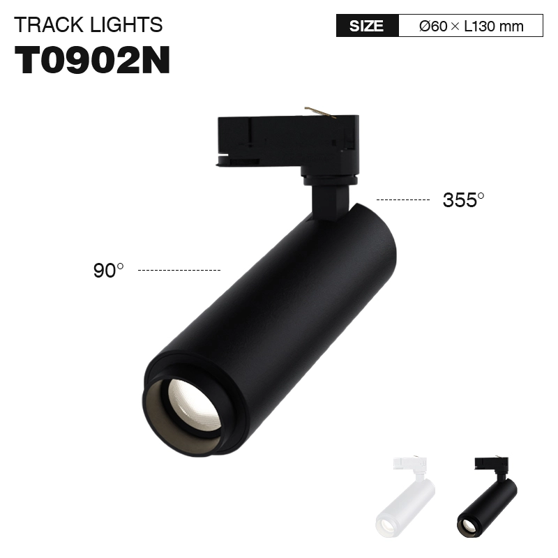T0902N – 12W 3000K 24˚N/B Ra80 Swart – Spoarljocht LED-Retail Winkelferljochting--T0902N