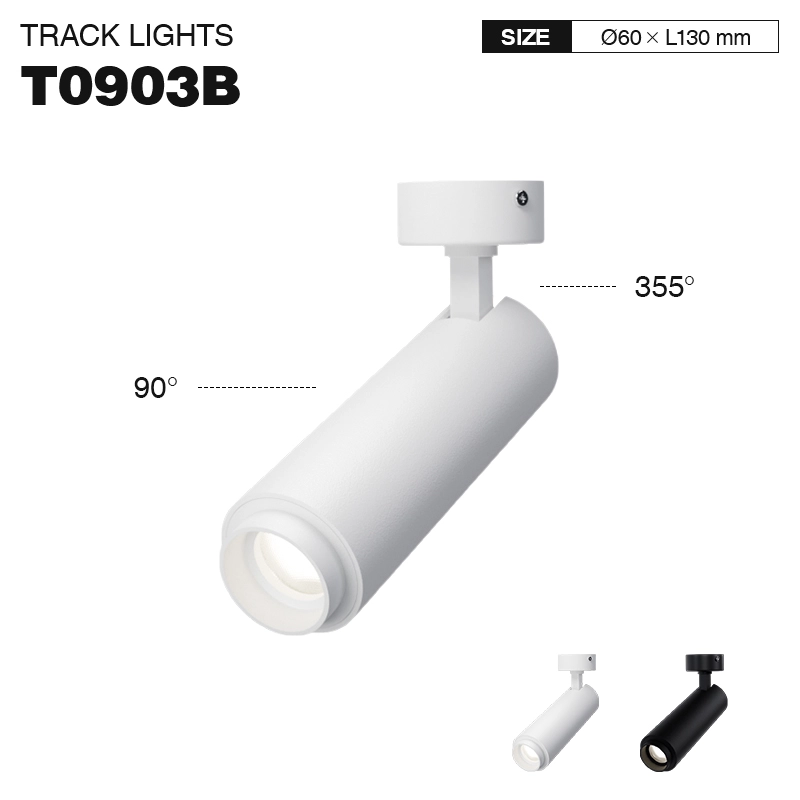 T0903B – 12W 4000K 24˚N/B Ra80 Wyt – Spoarljocht LED-plafondspots--T0903B