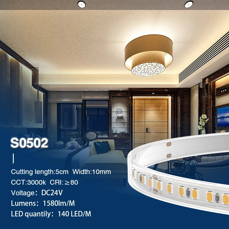 SMD 2835 3000K Ra80 IP65 12W/m 140LED/M LED Strip Lights-Long LED Light Strips--S0502
