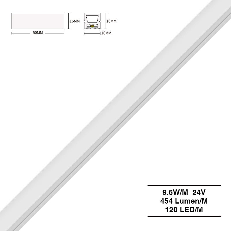Neon Light Strip 3000K Ra90 IP65 9.6W/m 120LED/M L50000*W16*H16mm-LED Strip Lights--S0805
